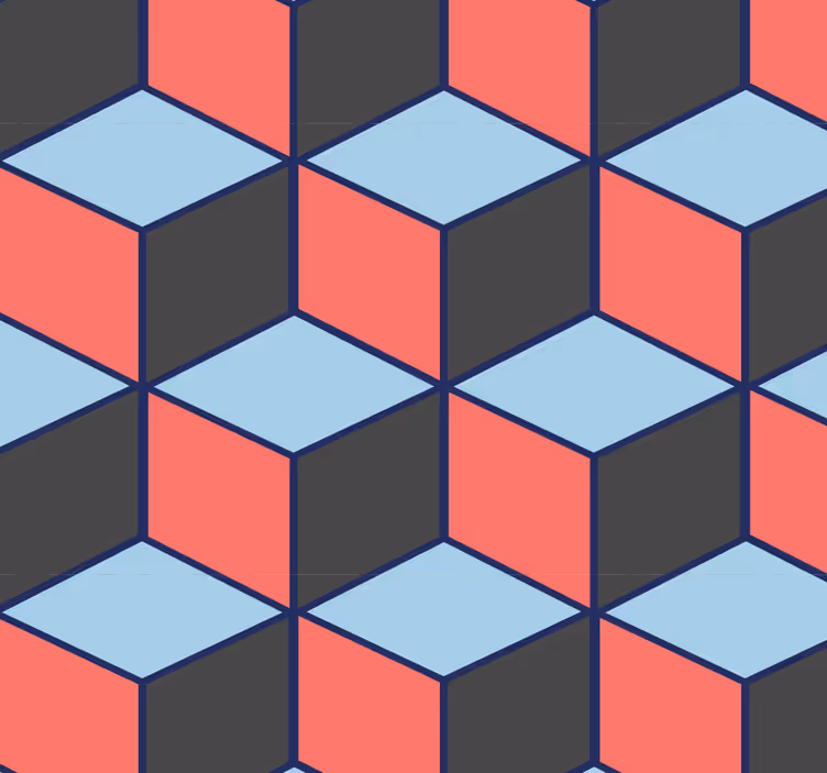 Geometrické čtverce 3d tapeta - TenStickers