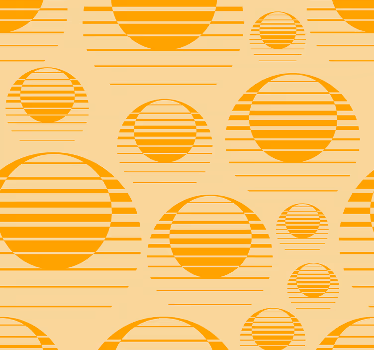 Retro slunce kreslit tapeta geometrického tvaru - TenStickers