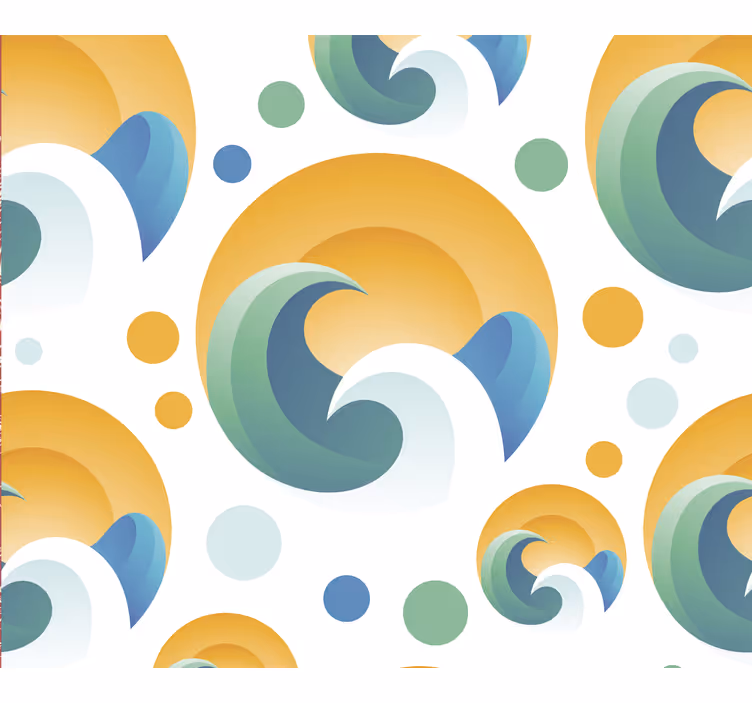 Slunce a vlny geometrický tvar tapeta - TenStickers