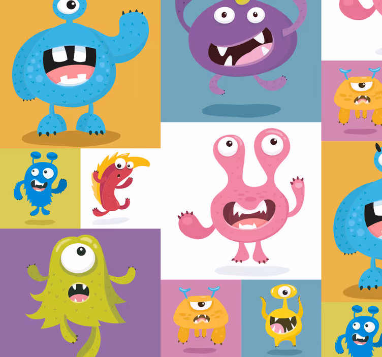 Přátelské monstra děti tapeta - TenStickers
