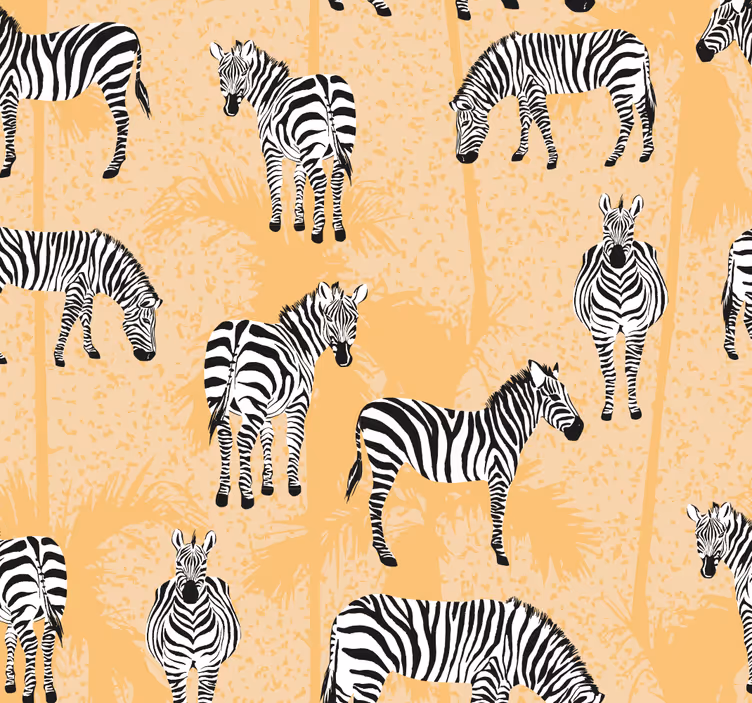 Zebra a dlaně zvířecí tapeta - TenStickers