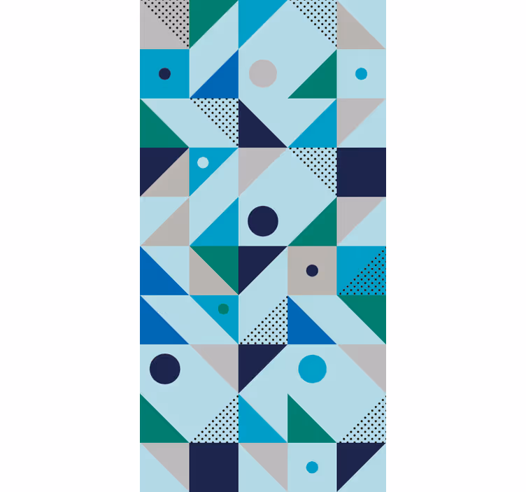 Modrá patchwork abstraktní tapeta - TenStickers