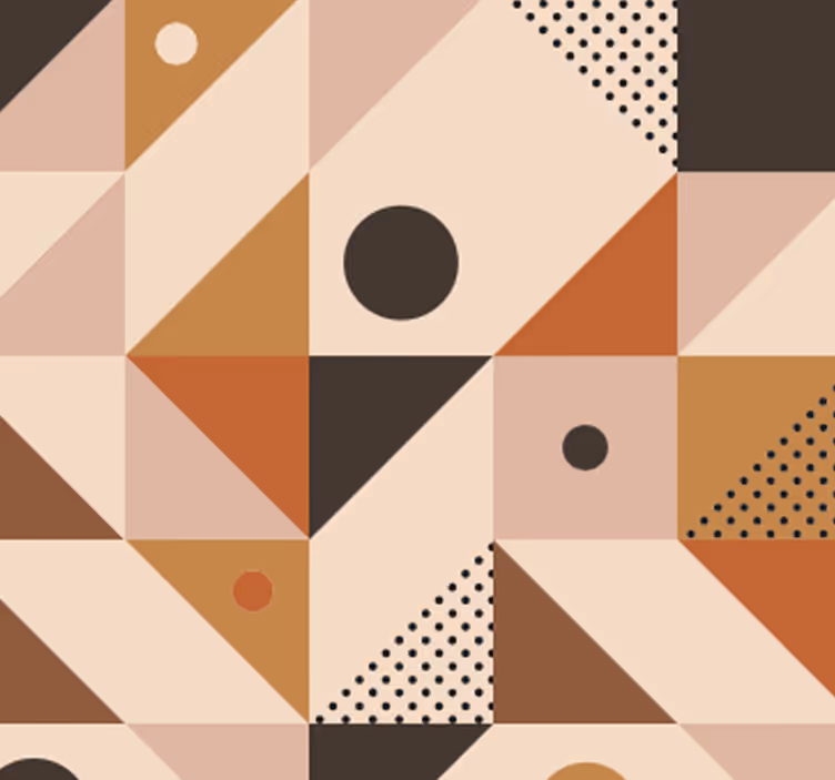 Hnědá patchwork moderní tapeta - TenStickers