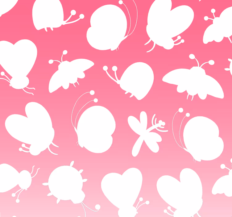 Motýli s růžovou degradací tapeta - TenStickers