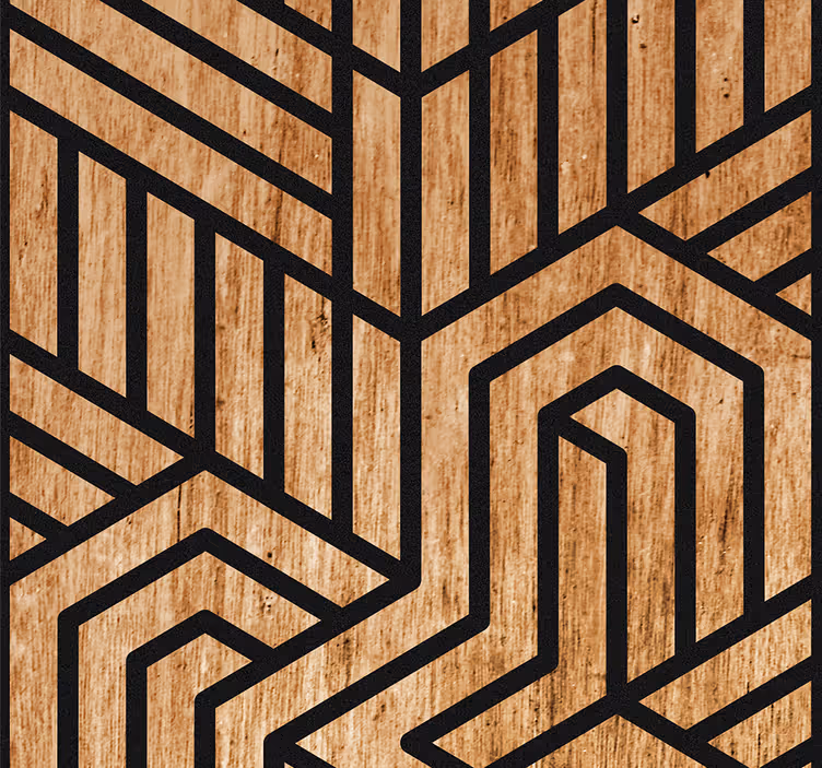 Dekorativní tapeta dřevěné geometrie - TenStickers