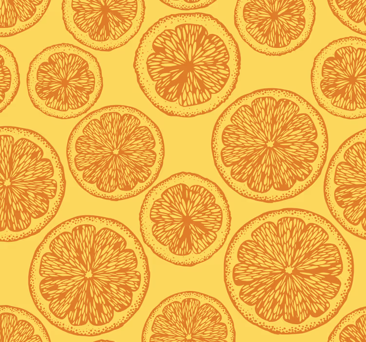 Vzor plátku citrusů Oranžová tapeta - TenStickers