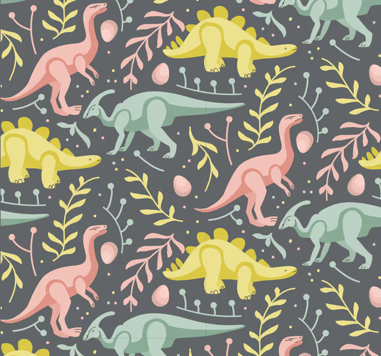Dětské a zelené tapeta dinosaurů - TenStickers