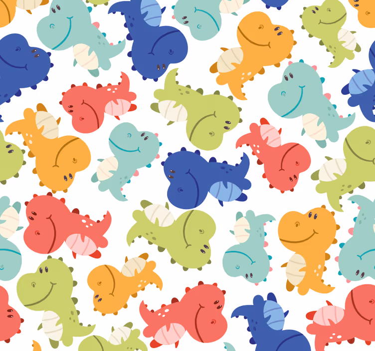 Veselý vzor dinosaura Dinosauři tapeta - TenStickers