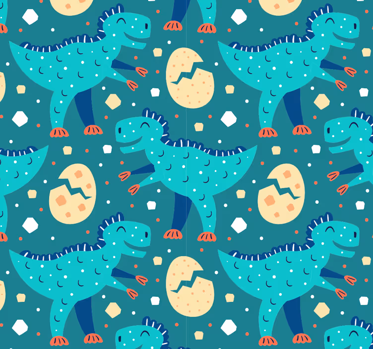 Zelené dinosaury t-rex rozdávají dětské tapeta - TenStickers