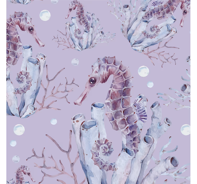 Ilustrace mořský koník Zvířecí tapeta - TenStickers