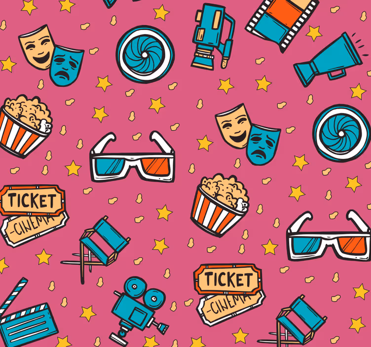 Filmová noc - dívka dětské tapeta - TenStickers