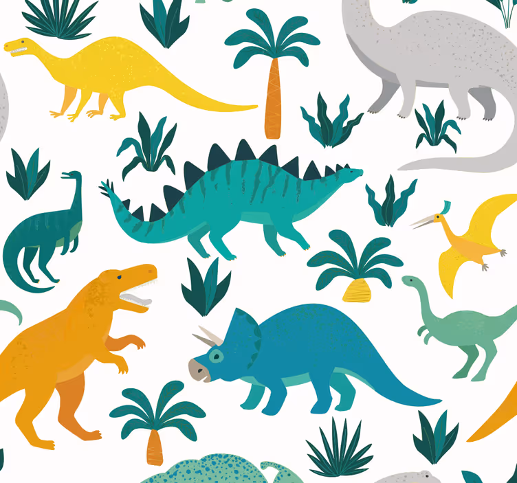 Dinosauři se stromy dětské tapeta - TenStickers