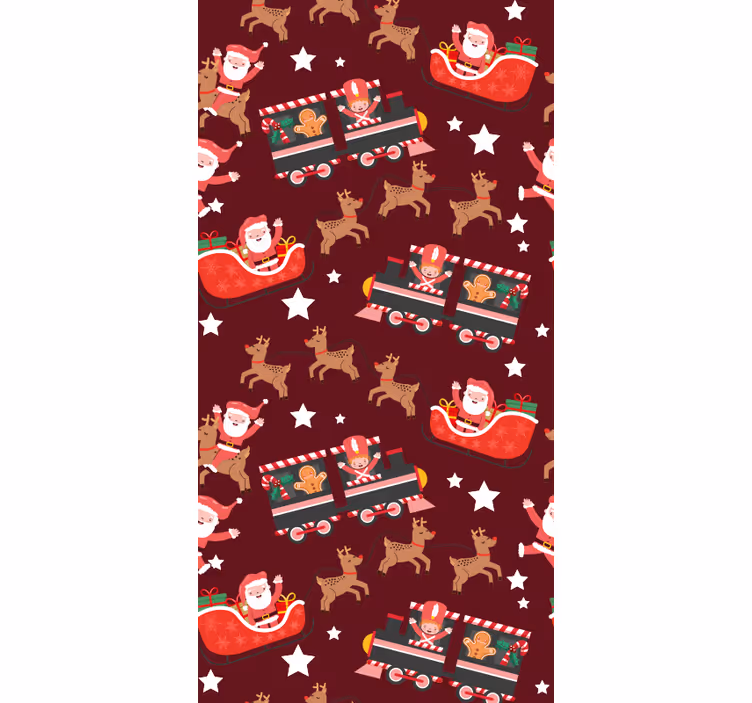 Vánoční tapeta na saních santa clause - TenStickers