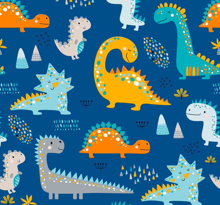 Vzor dinosaurů Dinosauři tapeta - TenStickers