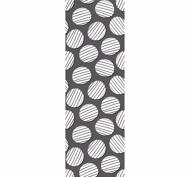 Kruhové 3d černé a bílé tapeta - TenStickers