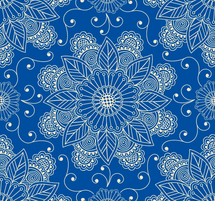Zdobené květy Květinový ornament tapeta - TenStickers
