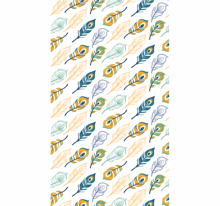 Opeřená elegance Umělecká tapeta - TenStickers