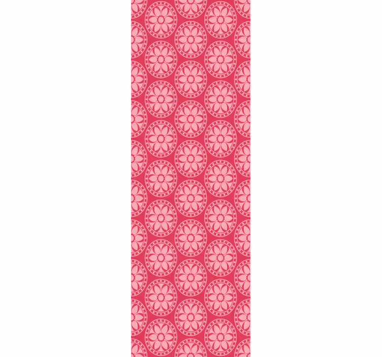 Geometrický květinový motiv Růžová tapeta - TenStickers