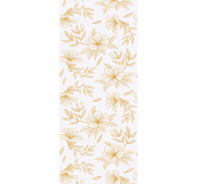 Zlatá květinová elegance Květinový ornament tapeta - TenStickers