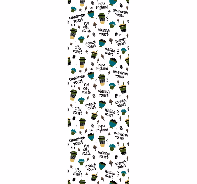 Káva text vzor kuchyň tapeta - TenStickers