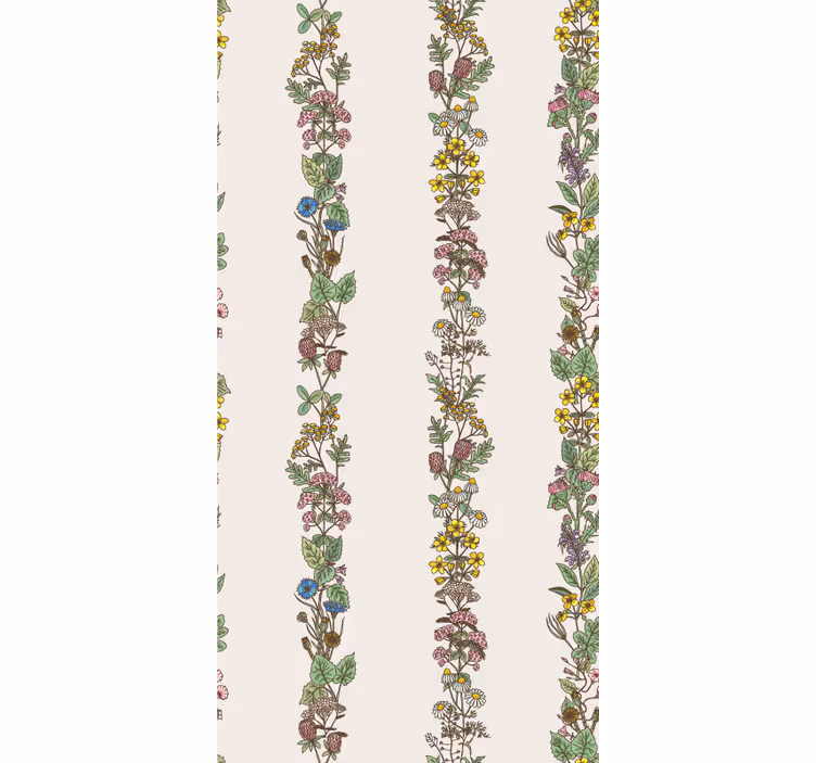 Botanické svislé pruhy Tapeta do koupelny - TenStickers