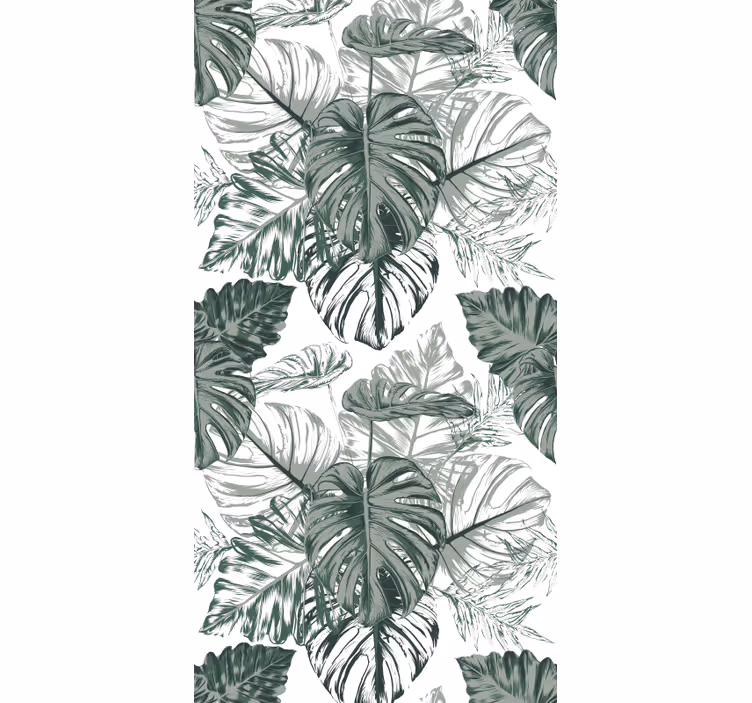 Abstraktní monstera listy květinové tapeta - TenStickers