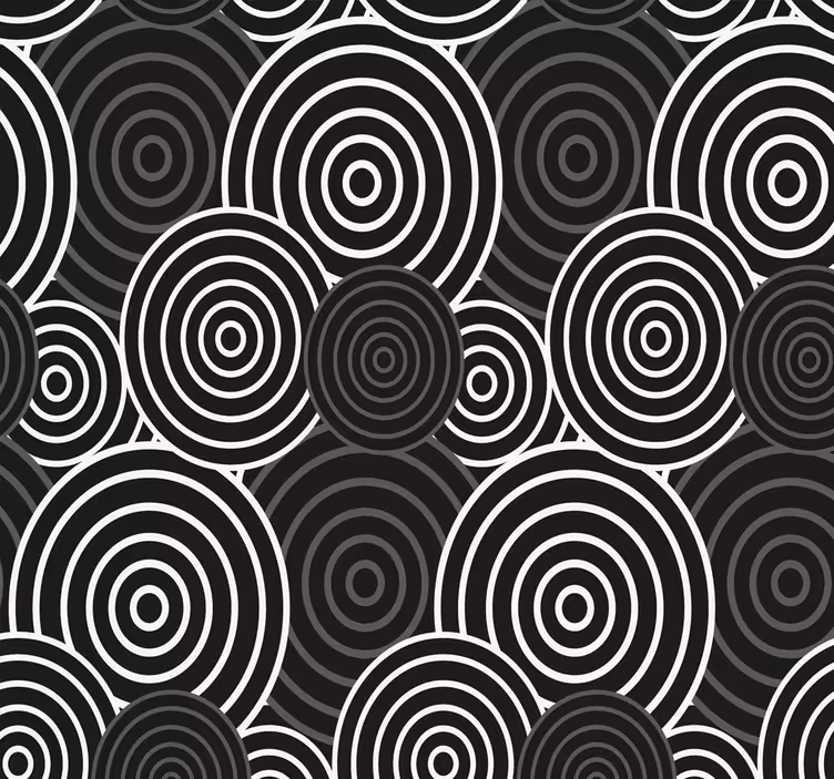 Soustředné kruhy Geometrická tapeta - TenStickers