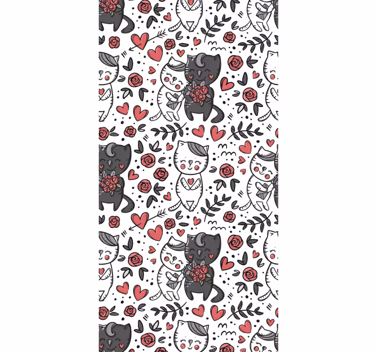 2 kočky v měsíčním světle zvířecí tapeta - TenStickers