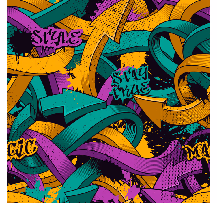 Realistické graffiti šipky umění tapeta - TenStickers