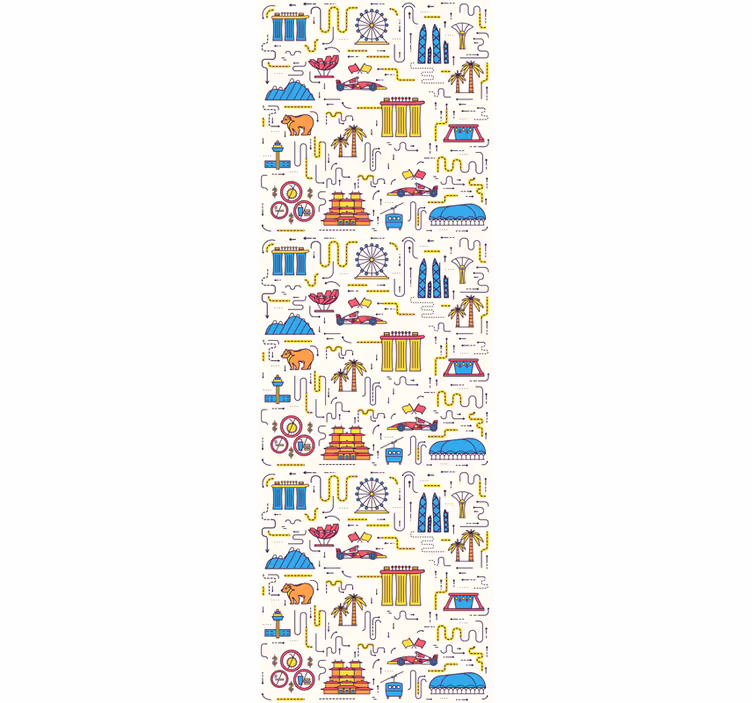 Singapur panorama města tapetu domácí kanceláře - TenStickers