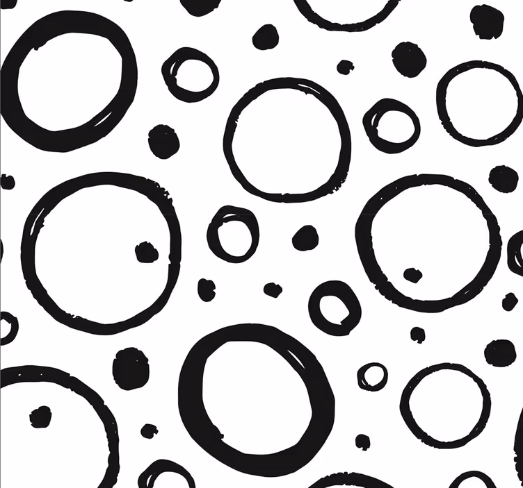 Abstraktní kruhy Geometrická tapeta - TenStickers