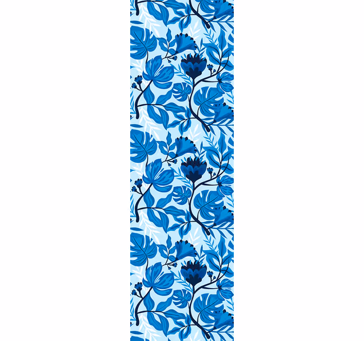 Modrý botanický rozkvět květinová tapeta - TenStickers