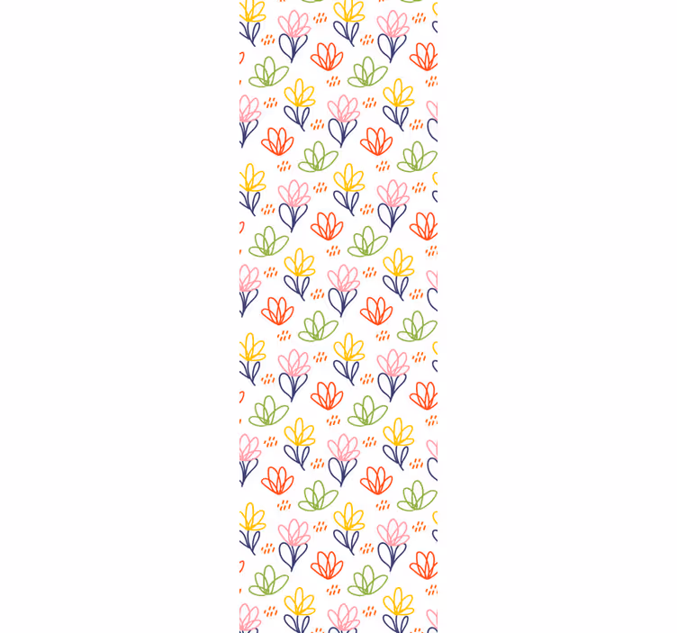 Květinový doodle vzor květinová tapeta - TenStickers