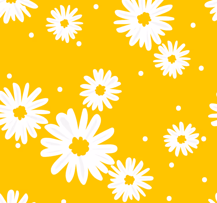 Sedmikráska květiny na tapetu žlutý květ - TenStickers