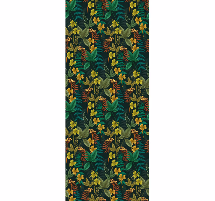 Botanický pruhovaný vzor Příroda tapeta - TenStickers
