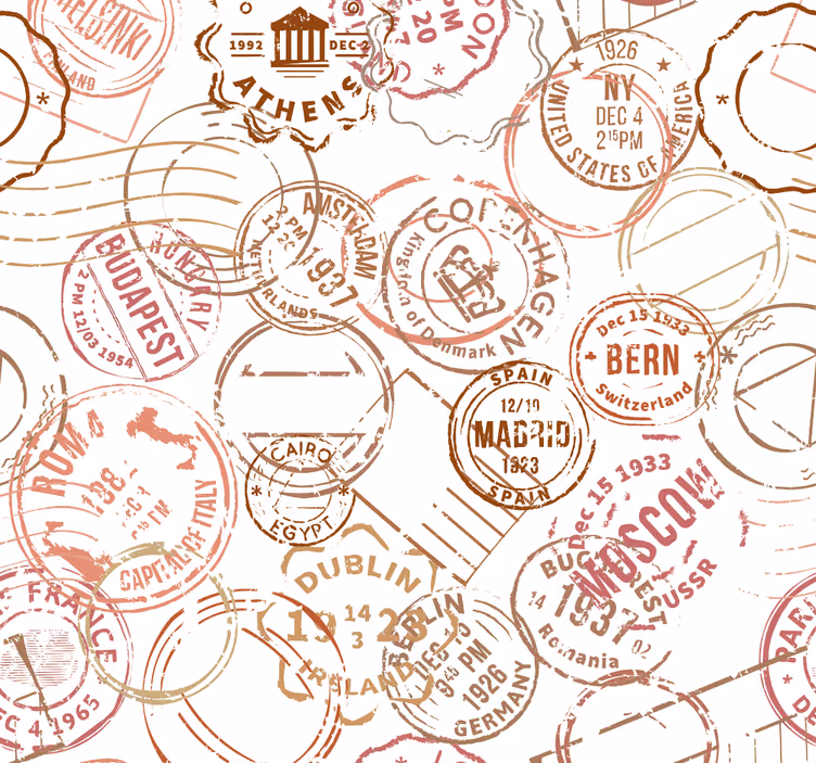 Orazítkovaný motiv pasu město a země tapeta - TenStickers
