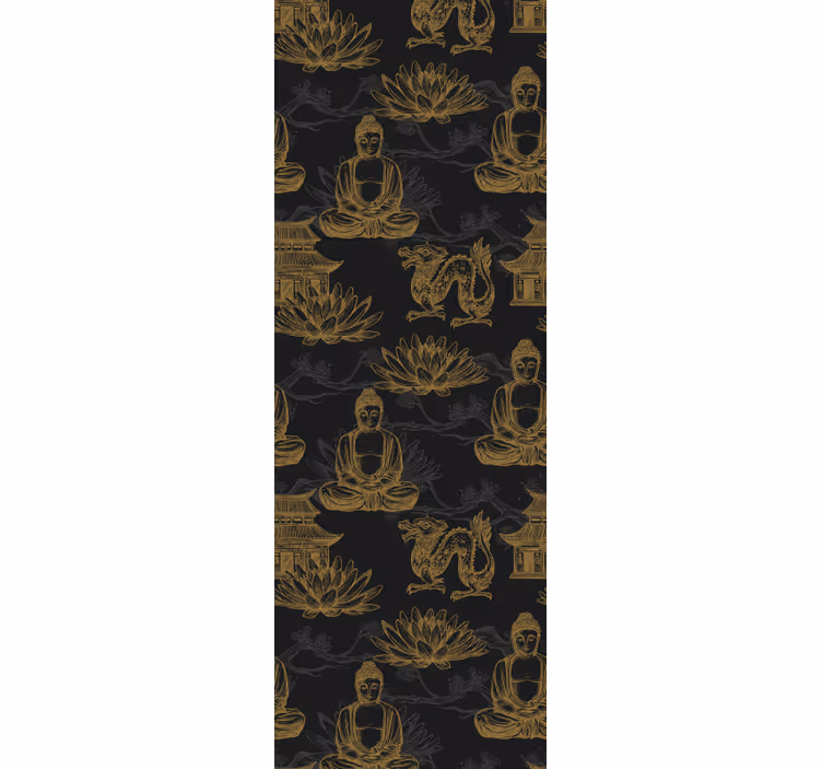 Buddha na lotosovém květu tapeta - TenStickers
