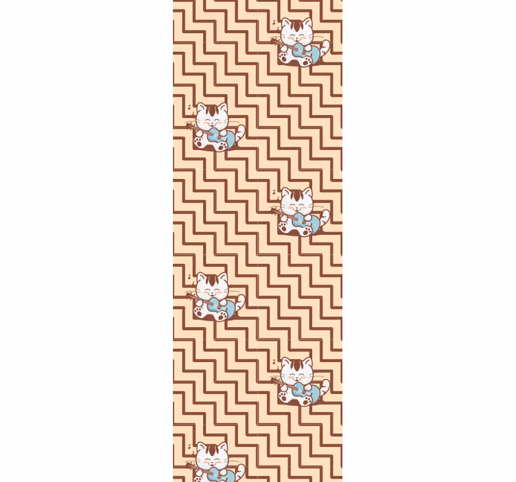 Geometrický motiv kočky Tapeta s kočkou - TenStickers