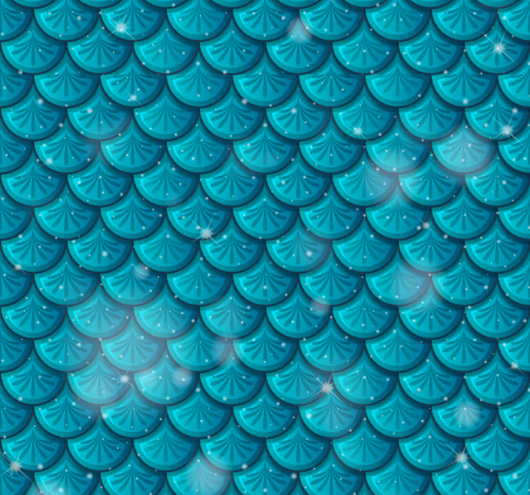 Mořská panna modré váhy 3d tapeta - TenStickers