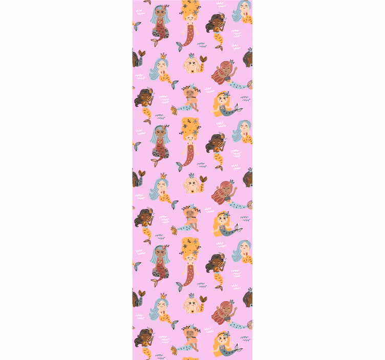 Růžové dětské mořské panny tapeta - TenStickers