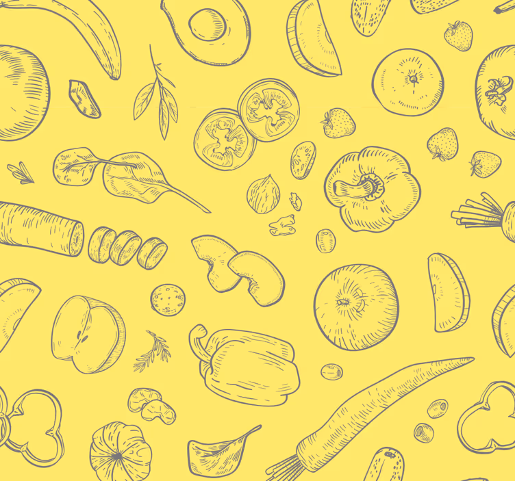 Plodné skici Kuchyňská tapeta - TenStickers