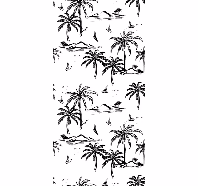 Tropické palmy strom tapeta - TenStickers