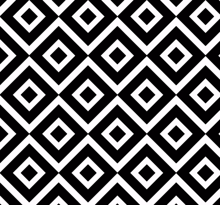 černé a bílé geometrické čtvercové tapeta - TenStickers