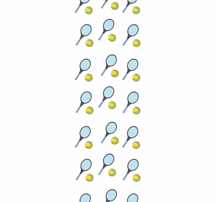 Tapeta pro ložnici teenagera s tenisovými raketami a míčky - TenStickers