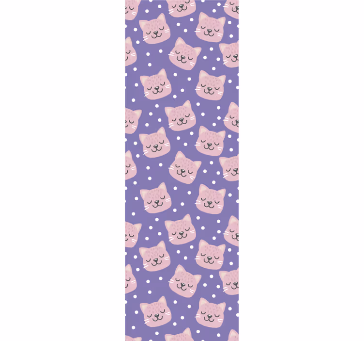 Vzor polka kočka školka tapeta - TenStickers