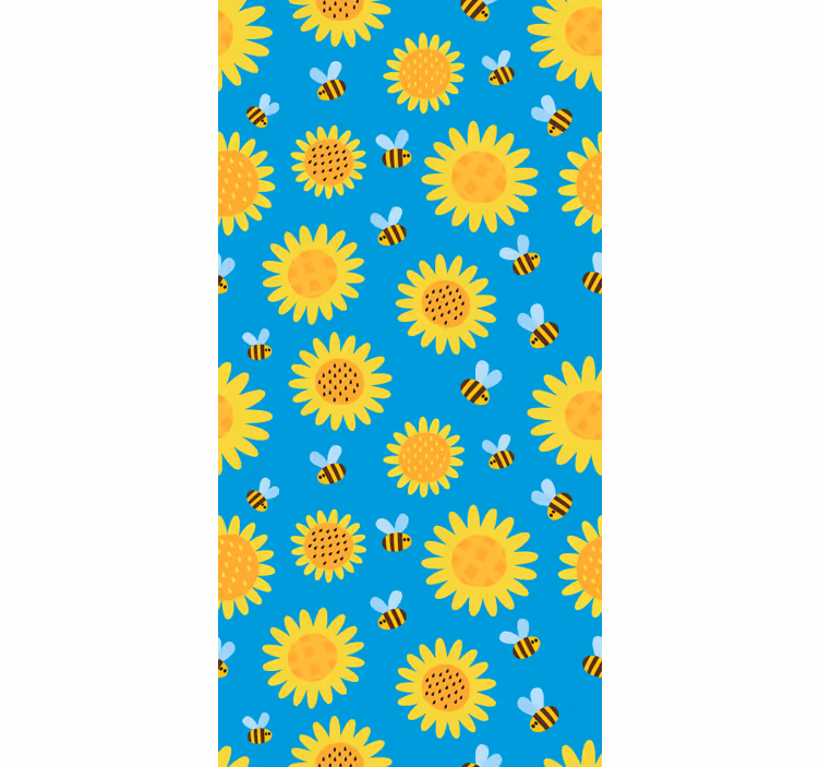Slunečný květinový vzor květinová tapeta - TenStickers