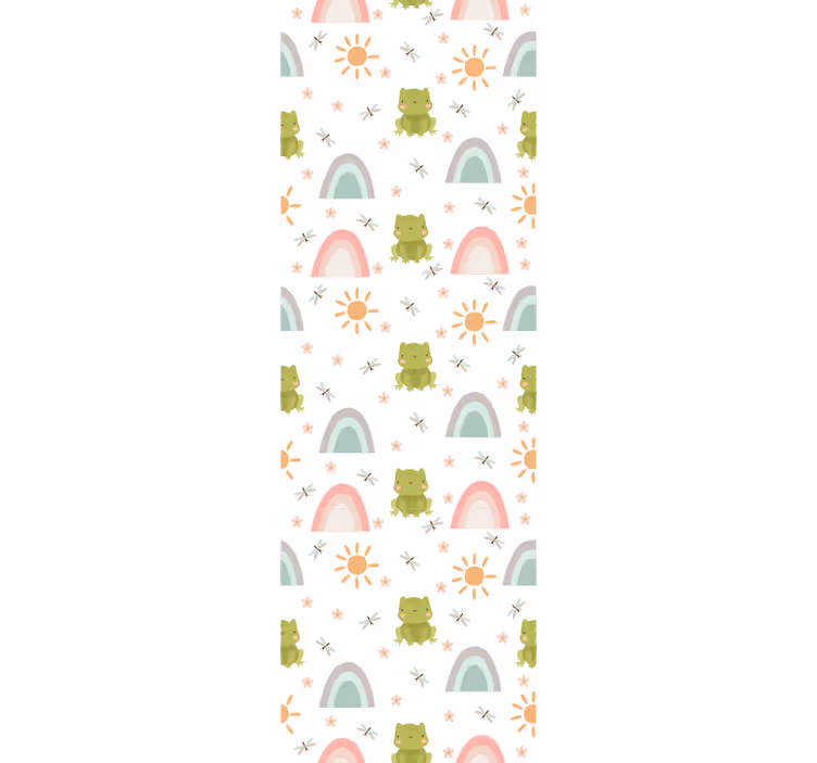 Roztomilý design žába kreslený tropické tapeta - TenStickers