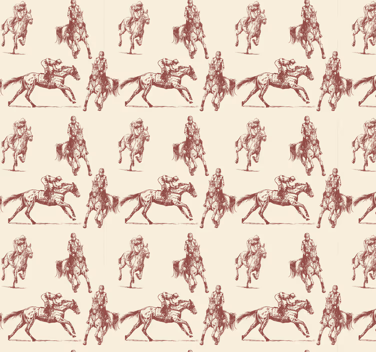 Jezdecké ilustrace Zvířecí tapeta - TenStickers