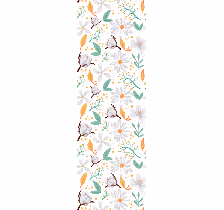 Květy botanické bavlny květinová tapeta - TenStickers