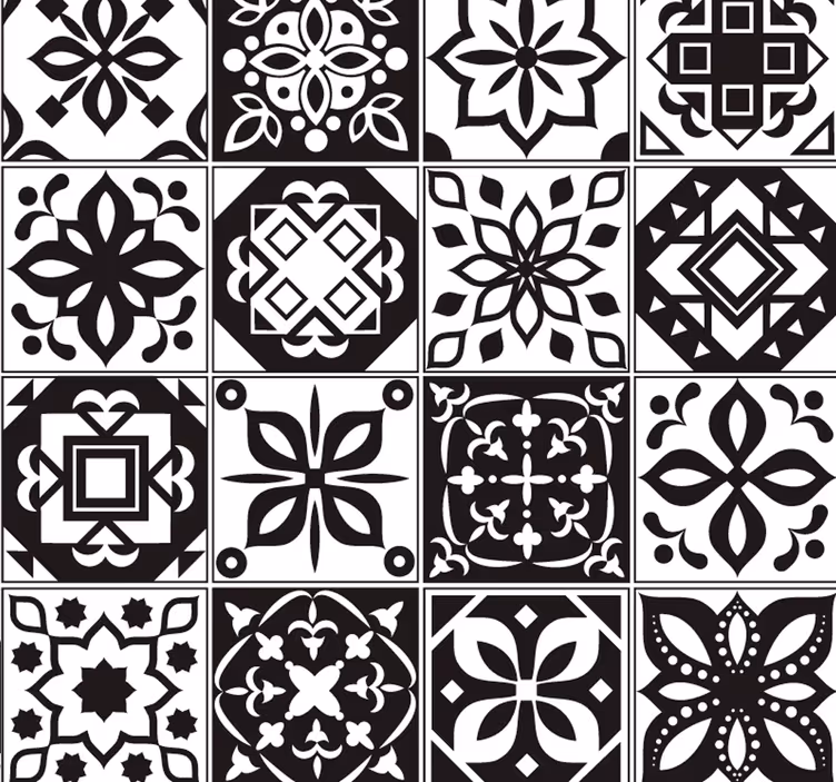 Arabeska - černobílé dekorativní tapeta - TenStickers